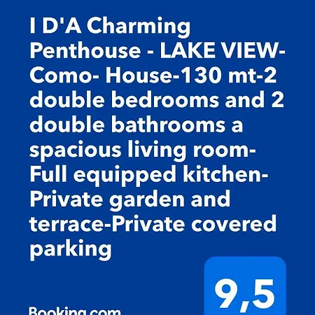 I D'a Charming Penthouse - View- Como- House-130 Mt-2 Double Bedrooms And 2 Double Bathrooms A Spacious Living Room-full Equipped Kitchen-private Garden And Terrace-private Covered Parking * كومو